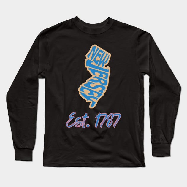 New Jersey: Established 1787 Long Sleeve T-Shirt by Twisted Teeze 